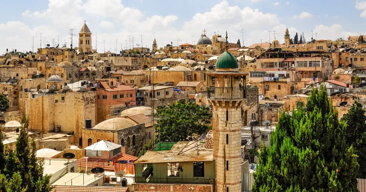 The Old City of Jerusalem from the Mount of Olives on a full-day tour from Tel Aviv